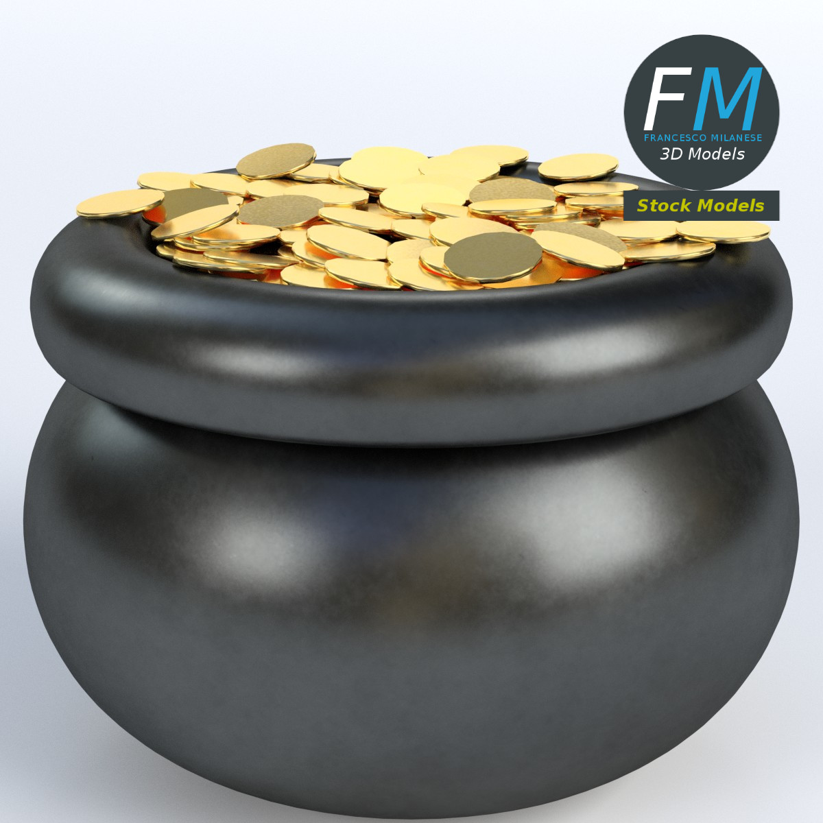 3D-Modell - Goldtopf - 01