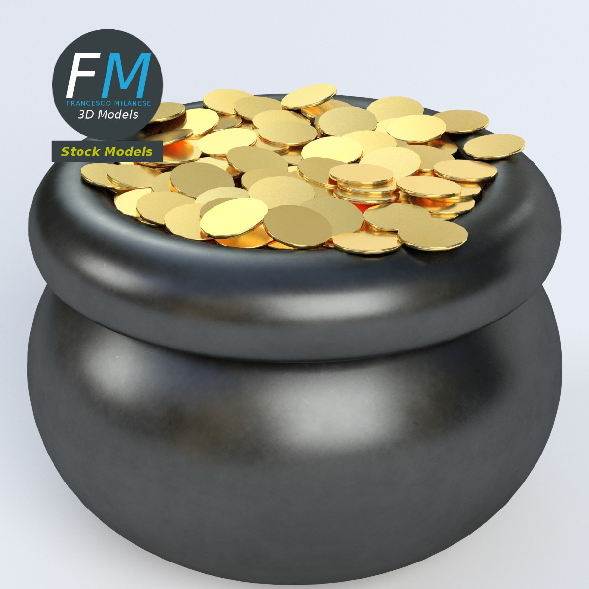 3D-Modell - Goldtopf - 02