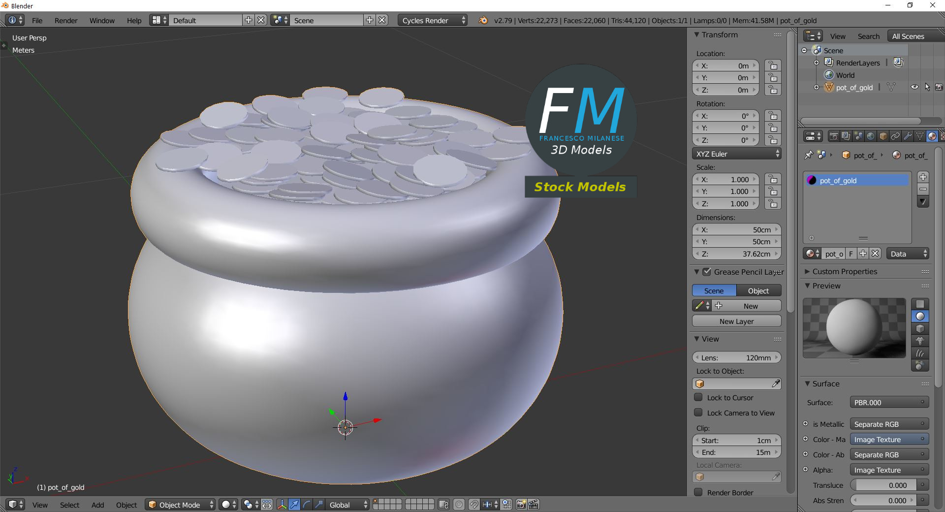 3D-Modell - Goldtopf - 09