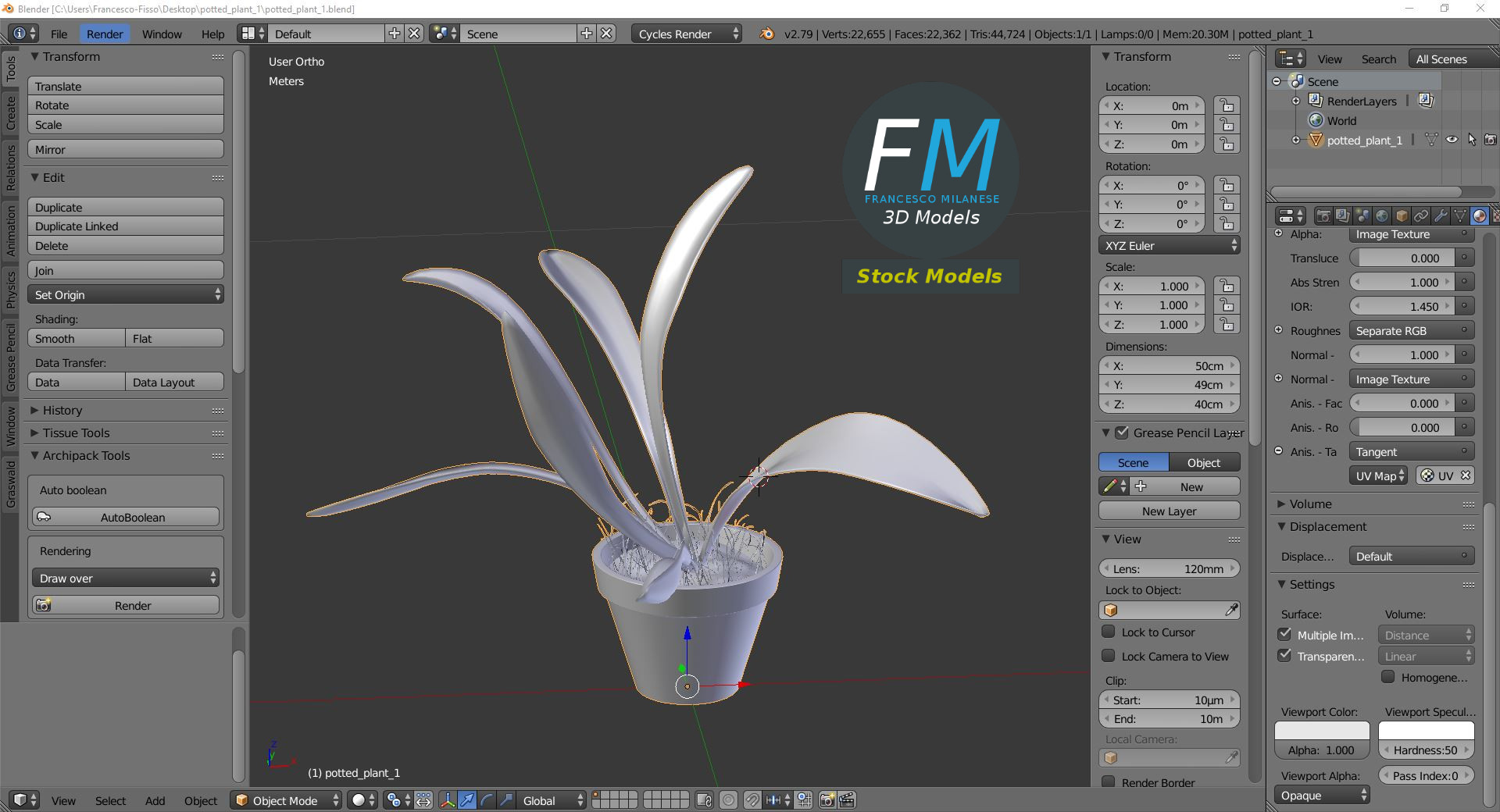 3D-Modell - Topfpflanze - 09