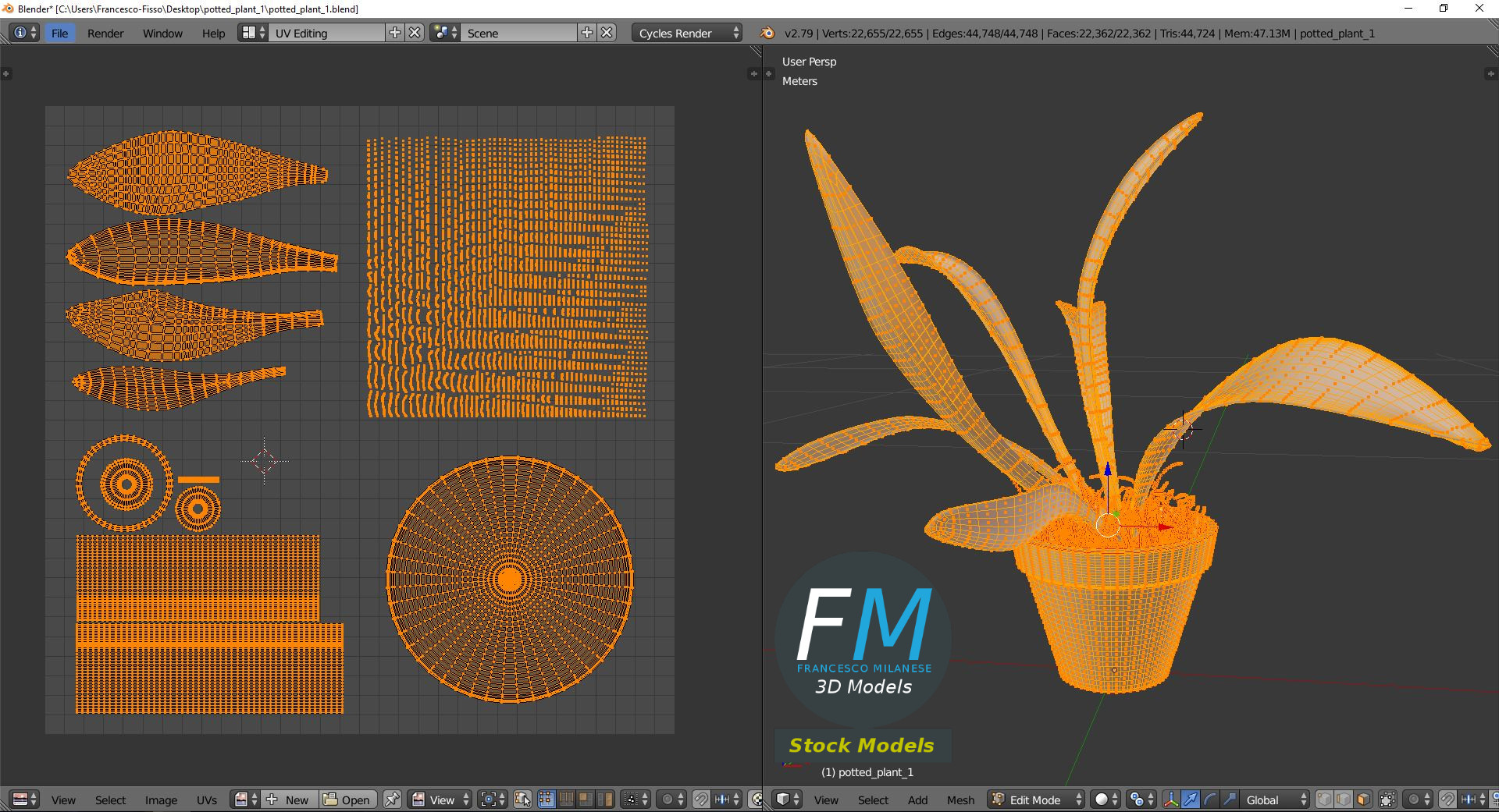 3D-Modell - Topfpflanze - 10