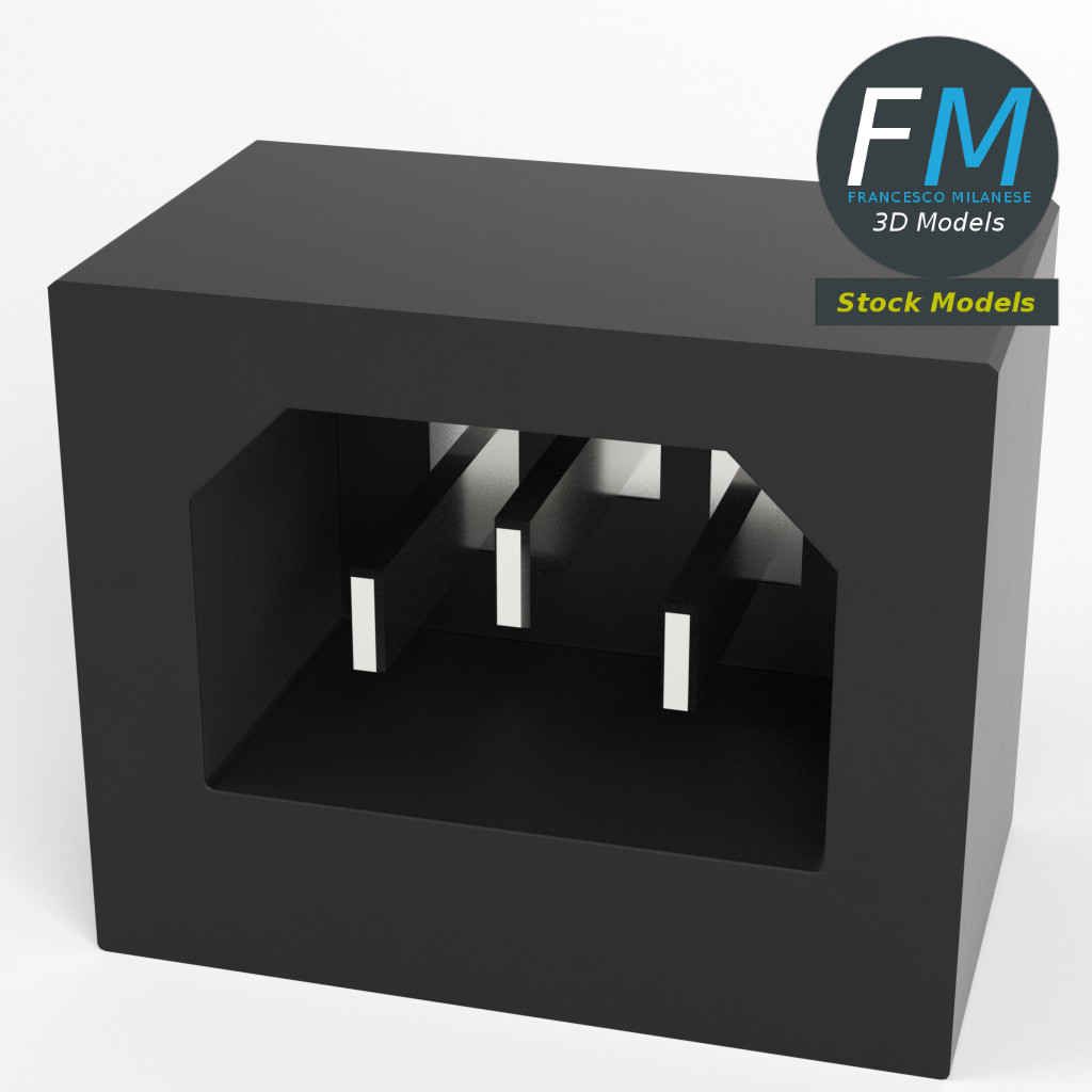 3D-Modell - Stromeingangsbuchse - 02
