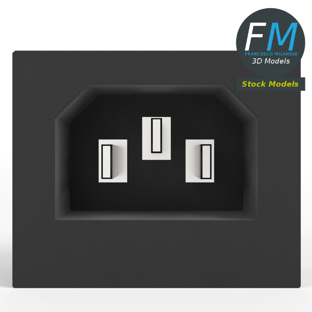 3D-Modell - Stromeingangsbuchse - 03