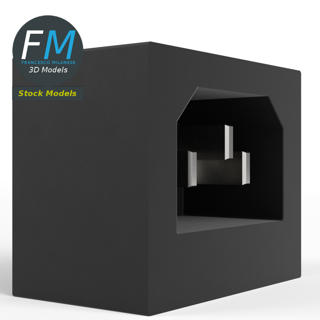 3D-Modell - Stromeingangsbuchse - 04