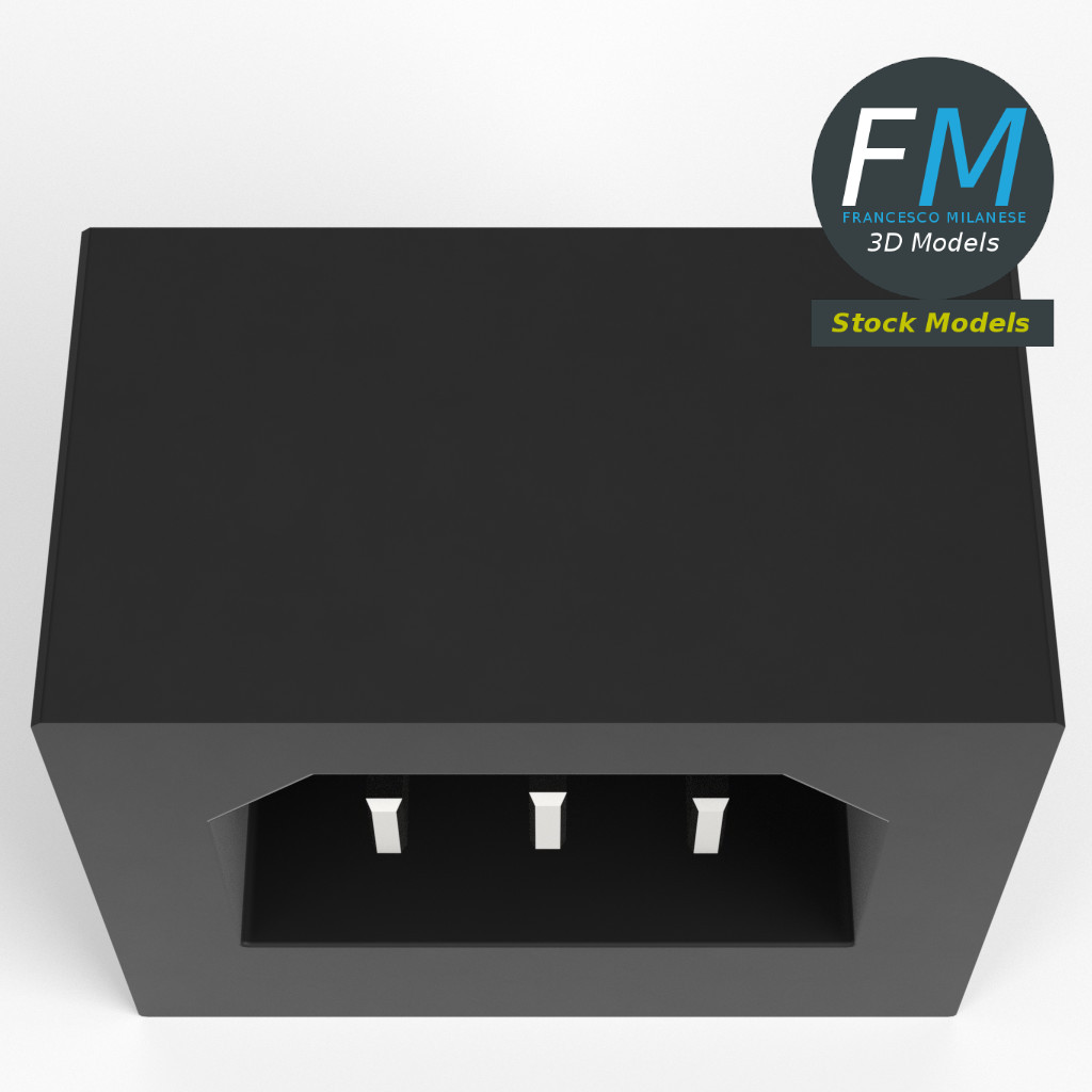 3D-Modell - Stromeingangsbuchse - 06