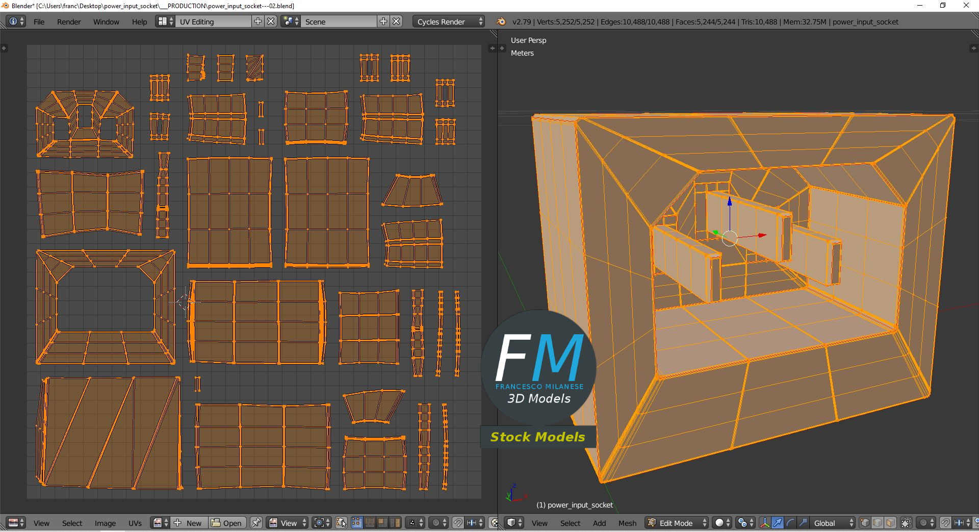 3D-Modell - Stromeingangsbuchse - 10