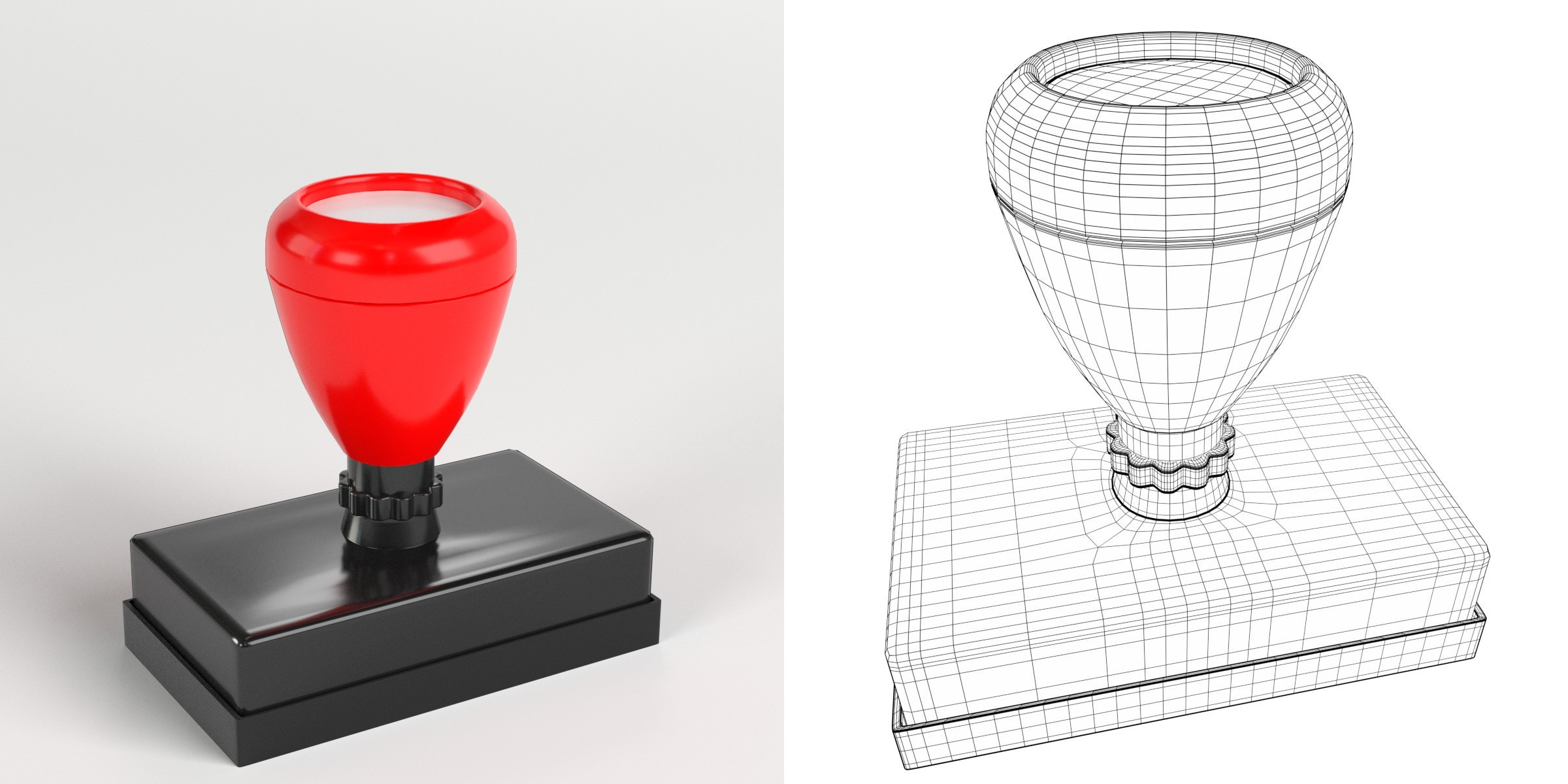 3D-Modell - Vorgetränkter Gummistempel