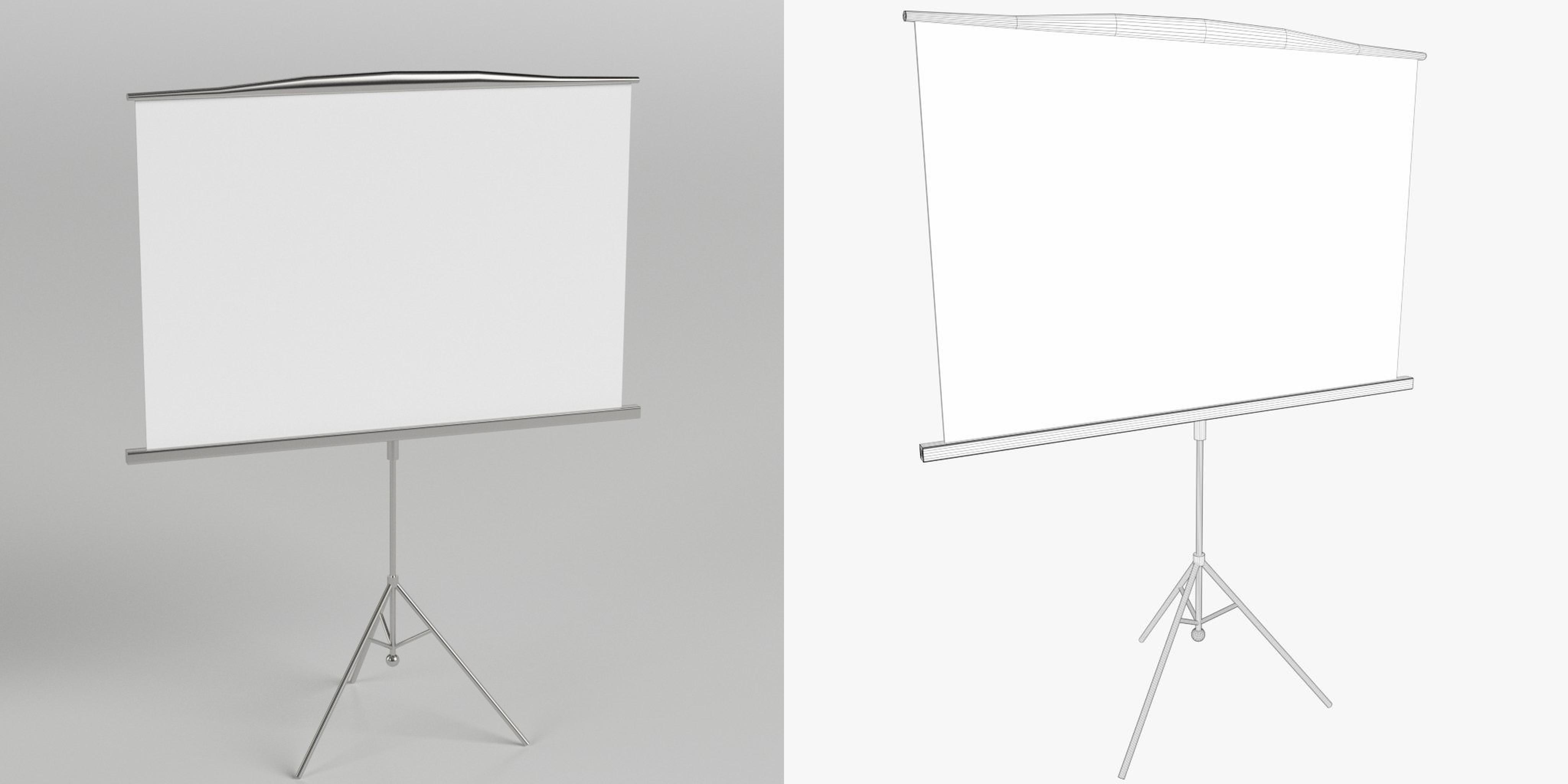 3D-Modell - Projektionsleinwand mit Stativ