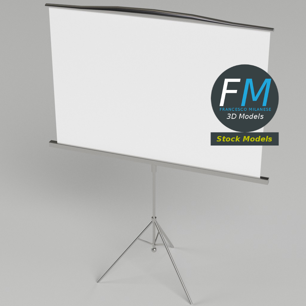 3D-Modell - Projektionsleinwand mit Stativ - 02