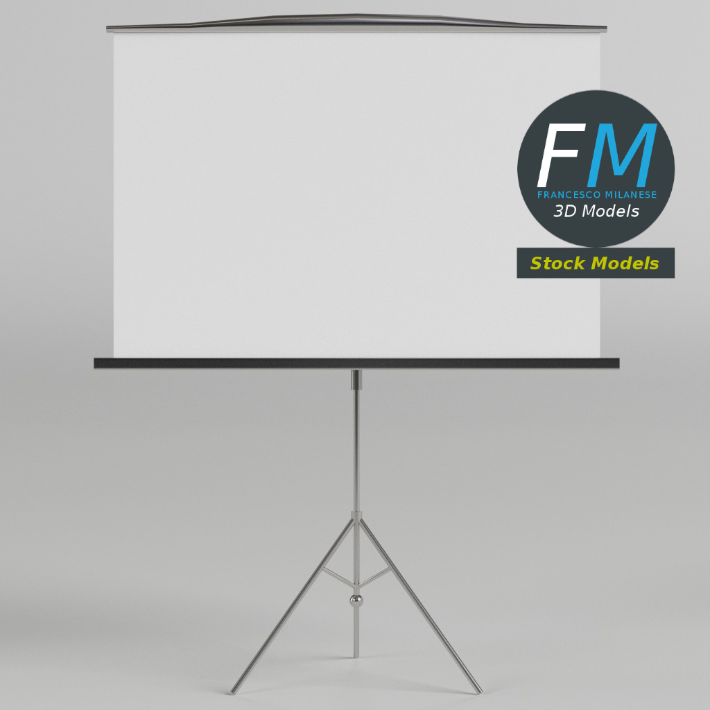 3D-Modell - Projektionsleinwand mit Stativ - 03