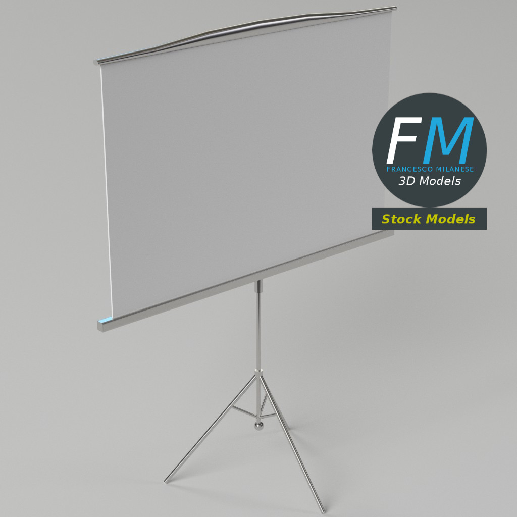 3D-Modell - Projektionsleinwand mit Stativ - 05