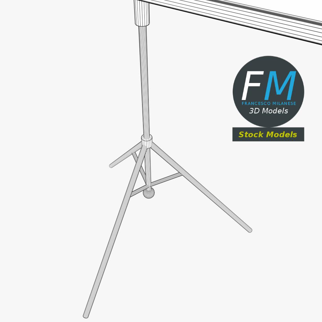 3D-Modell - Projektionsleinwand mit Stativ - 08