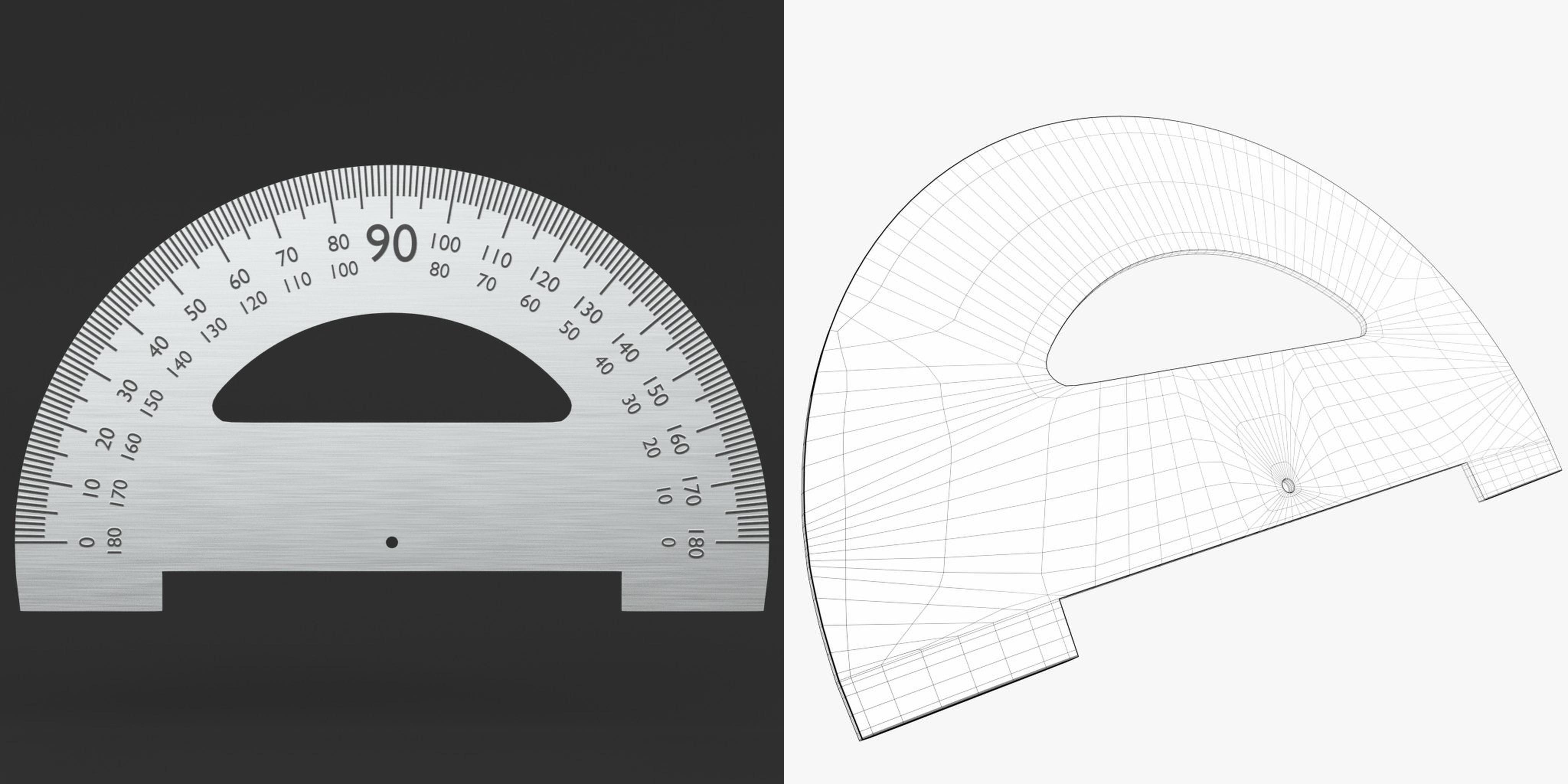 3D-Modell - Halbkreis-Winkelmesser