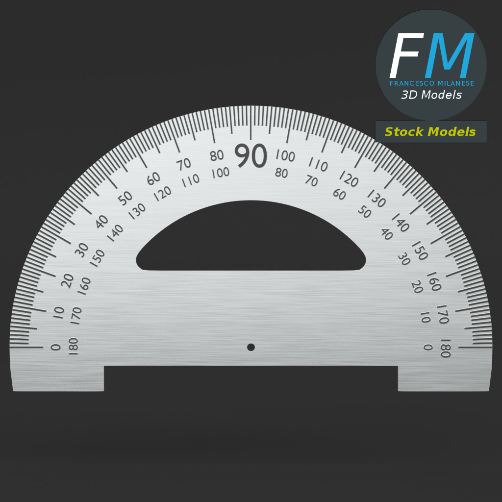 3D-Modell - Halbkreis-Winkelmesser - 01