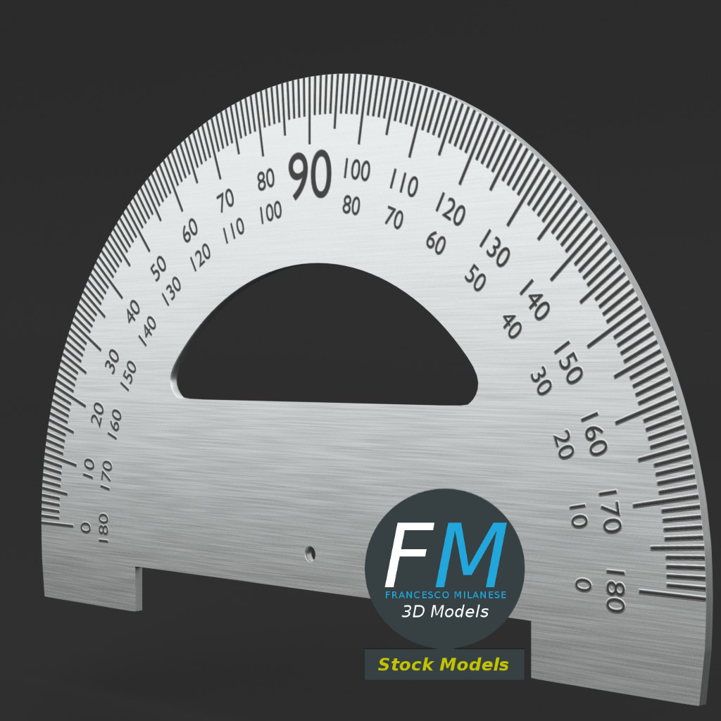 3D-Modell - Halbkreis-Winkelmesser - 03