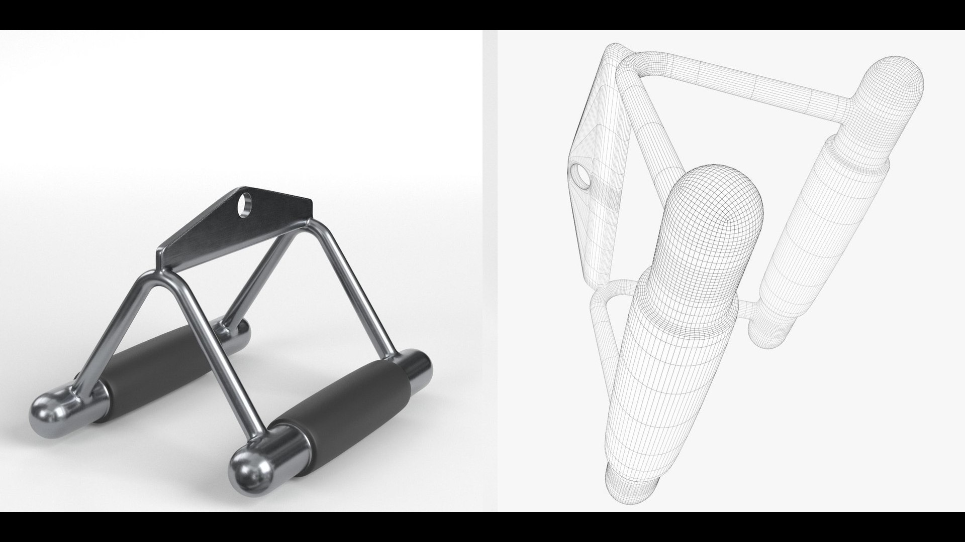 3D-Modell - Kabelzuggriff für Fitnessgeräte