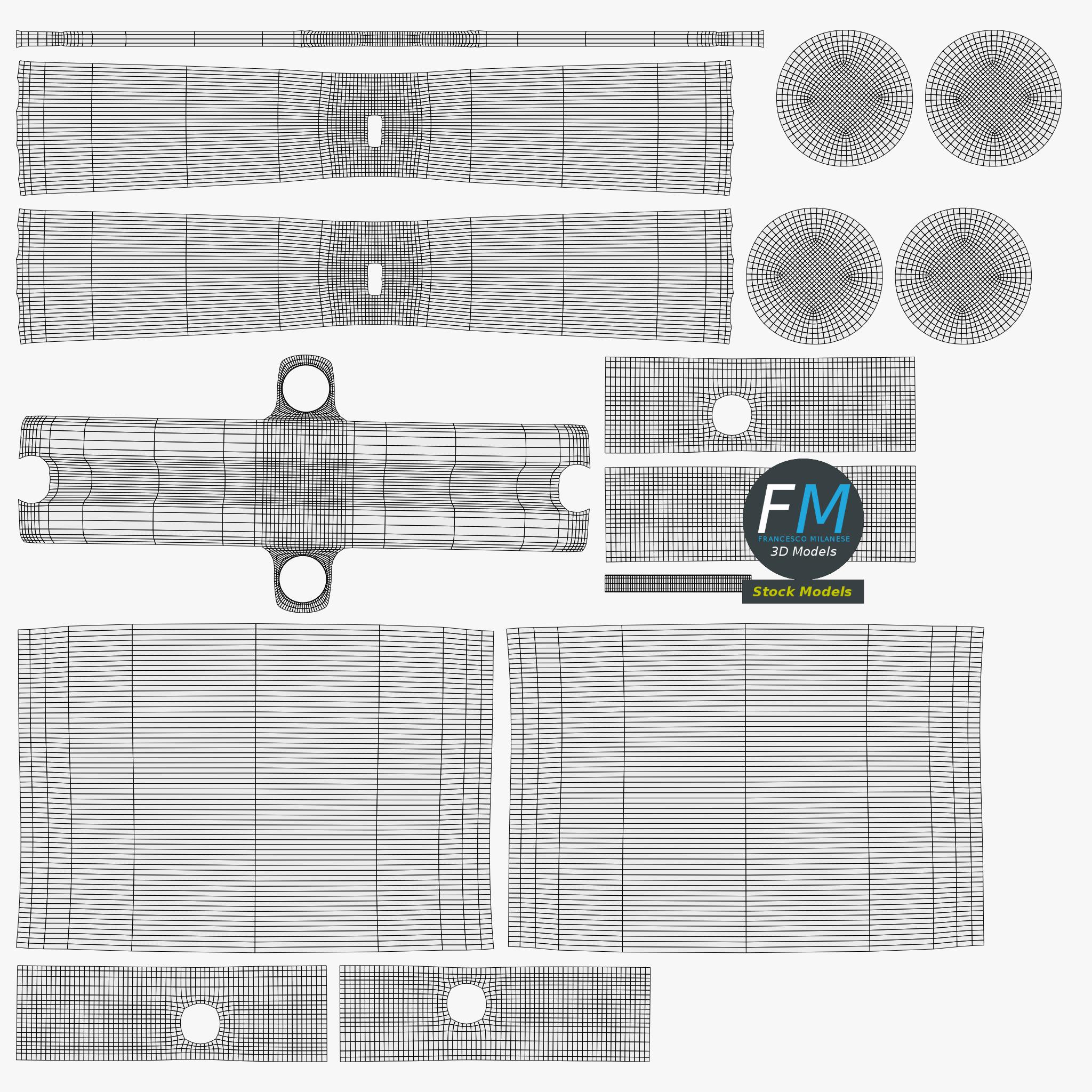 3D-Modell - Doppelgriff für Kabelzug - 11 3D-Modell - Doppelgriff für Kabelzug - 11