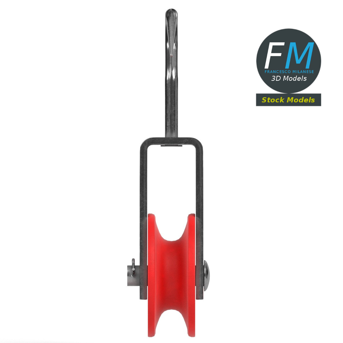3D-Modell - Seilrolle mit Haken - 04