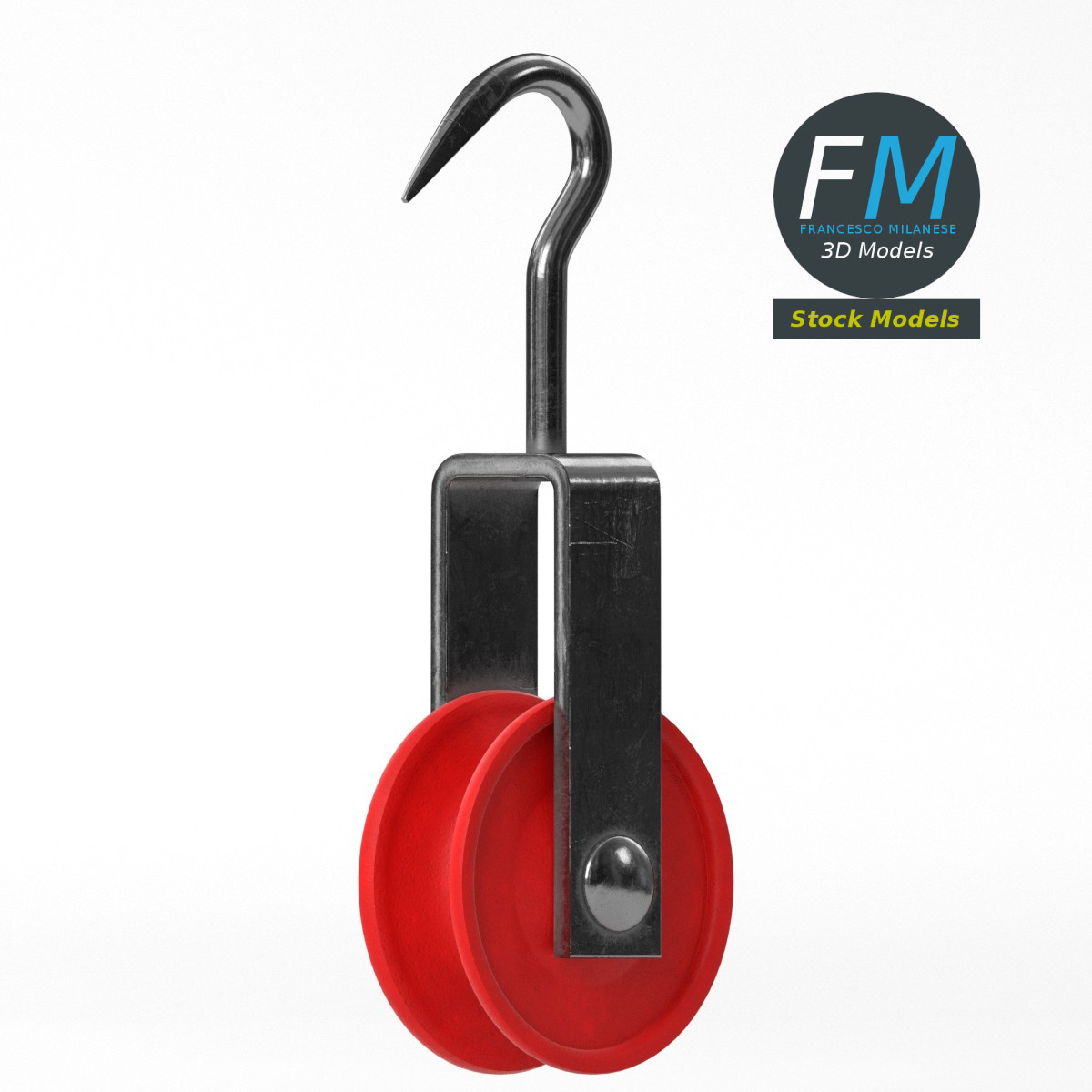 3D-Modell - Seilrolle mit Haken - 05