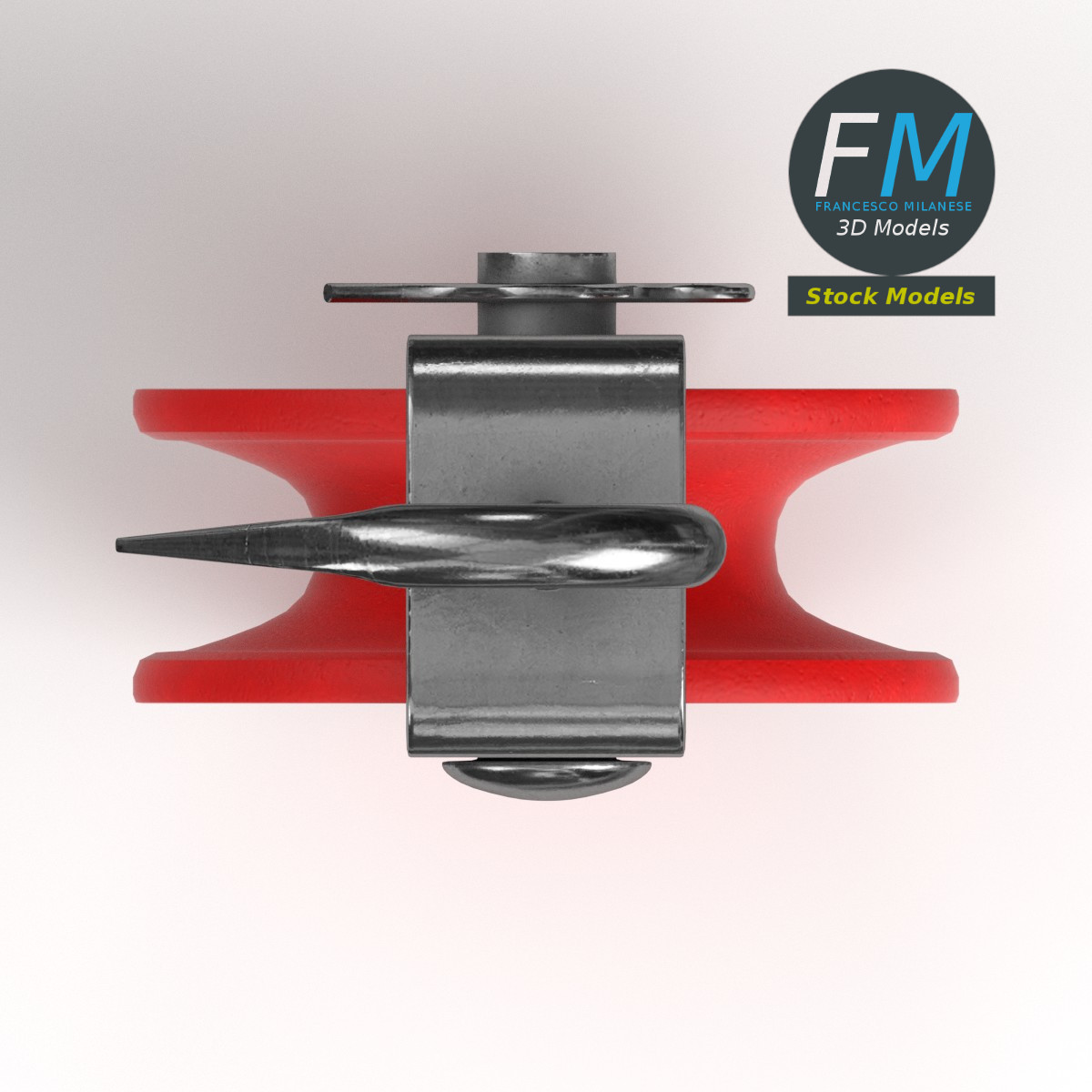 3D-Modell - Seilrolle mit Haken - 06
