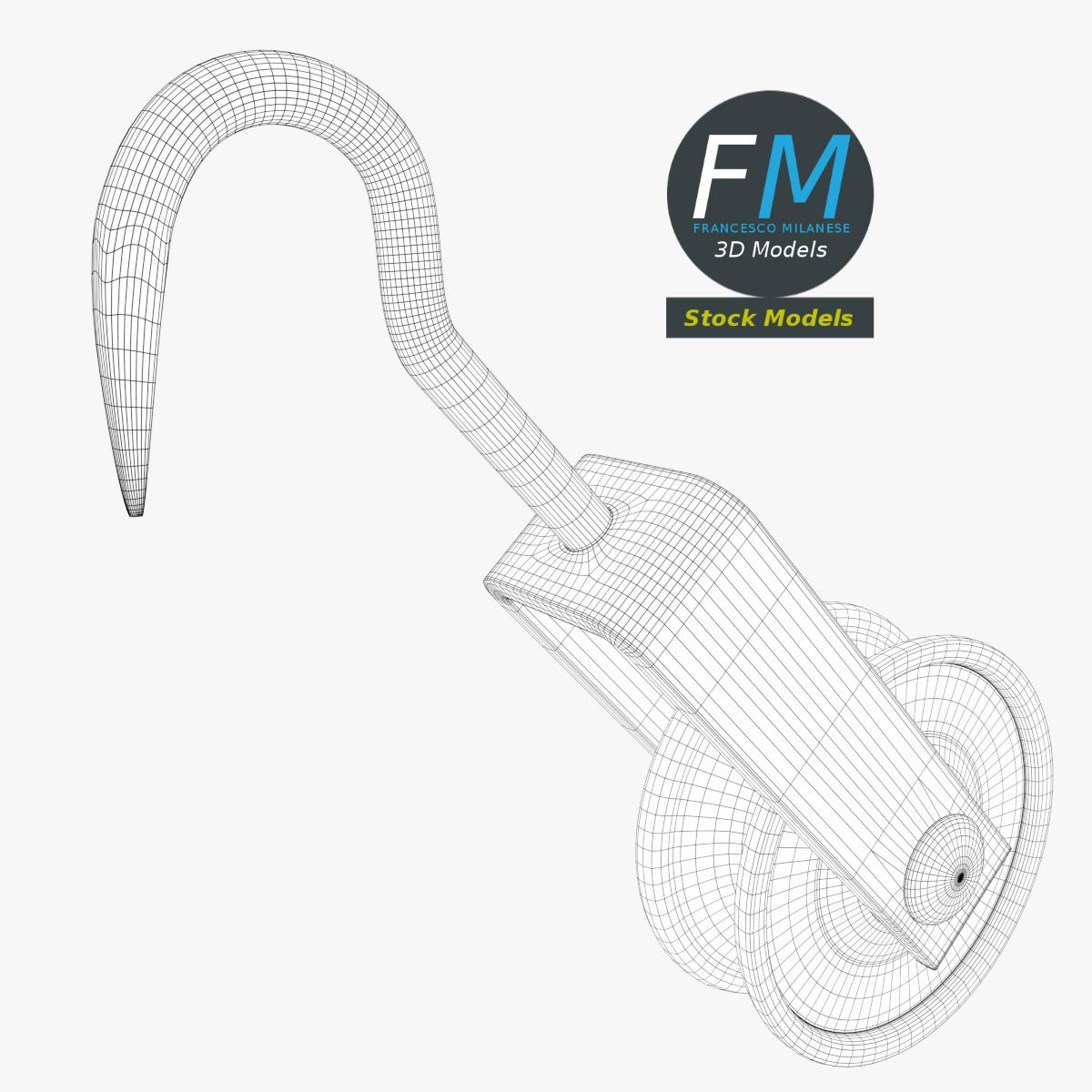 3D-Modell - Seilrolle mit Haken - 08