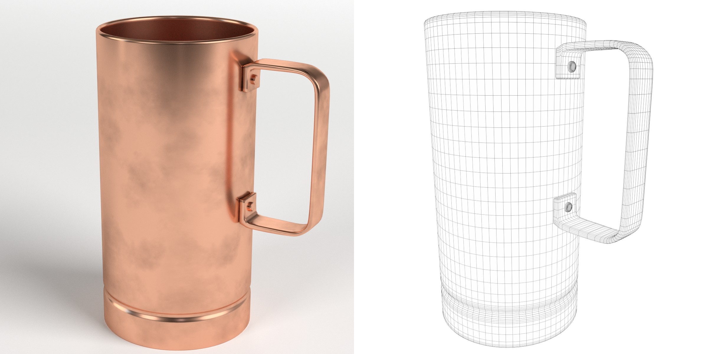 3D-Modell - Hoher Kupferbecher