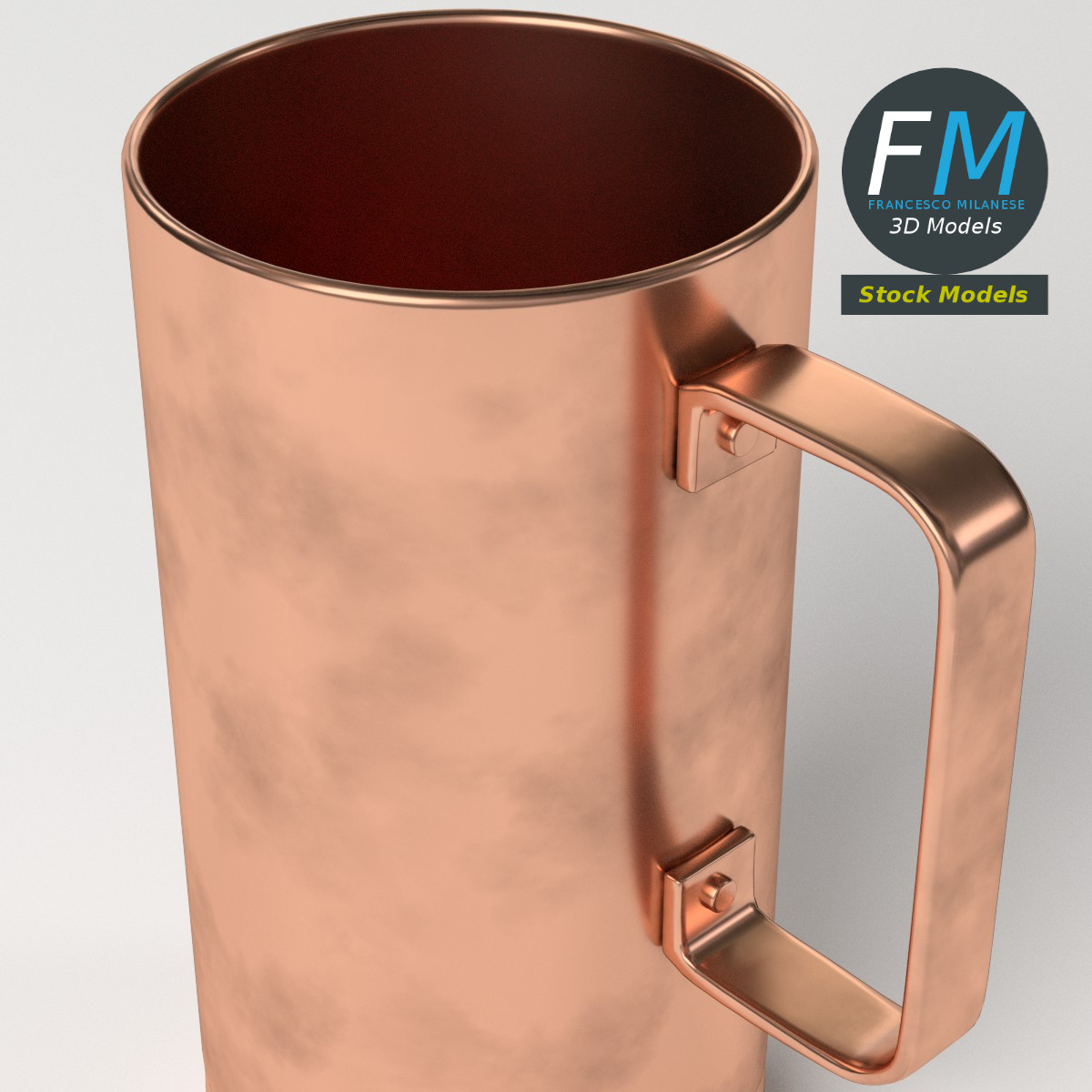 3D-Modell - Hoher Kupferbecher - 05