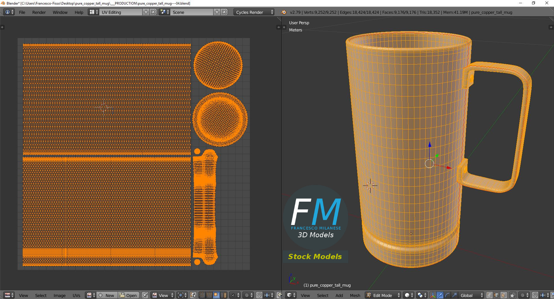 3D-Modell - Hoher Kupferbecher - 10