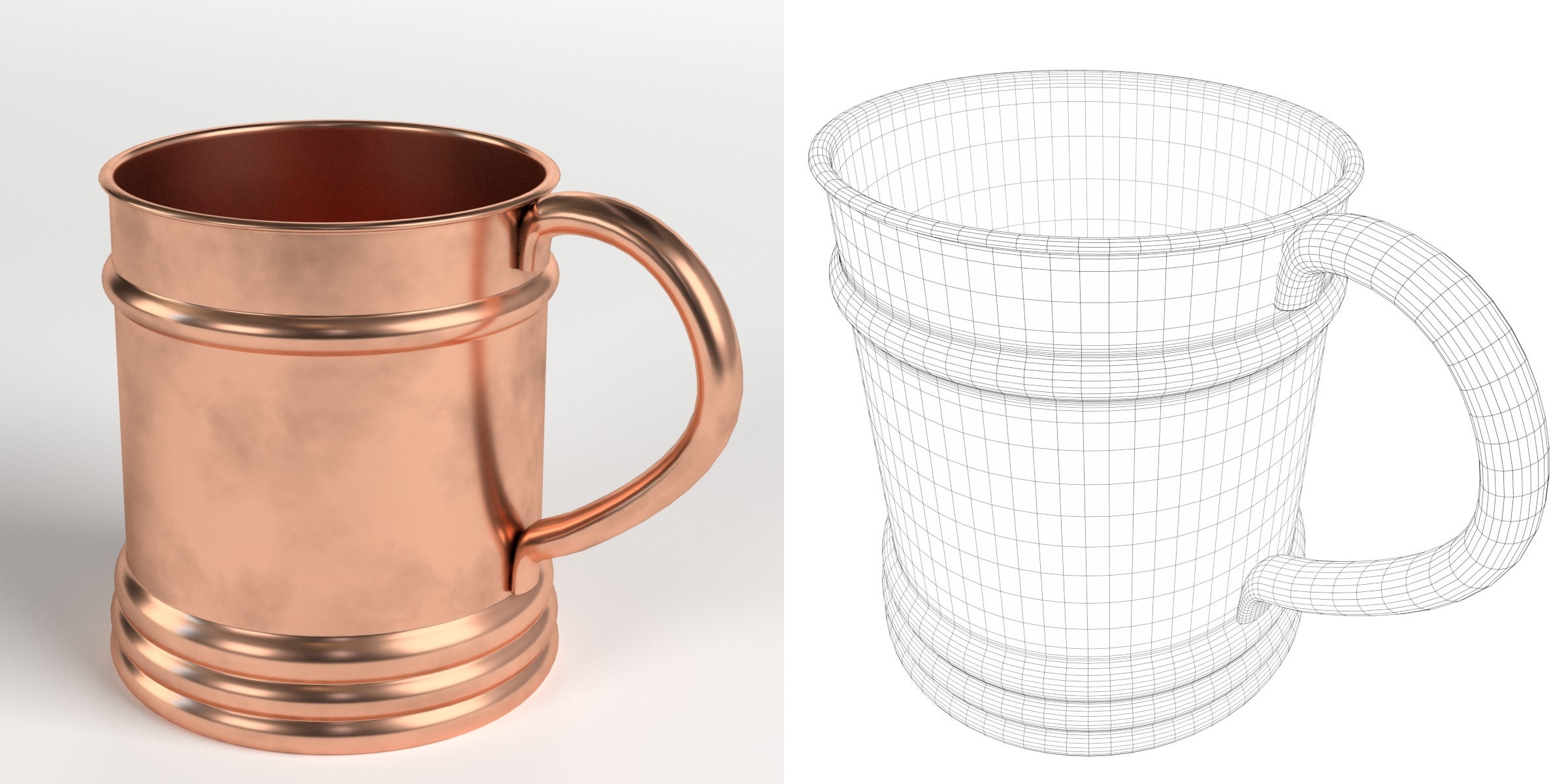 3D-Modell - Hohe Kupferteetasse