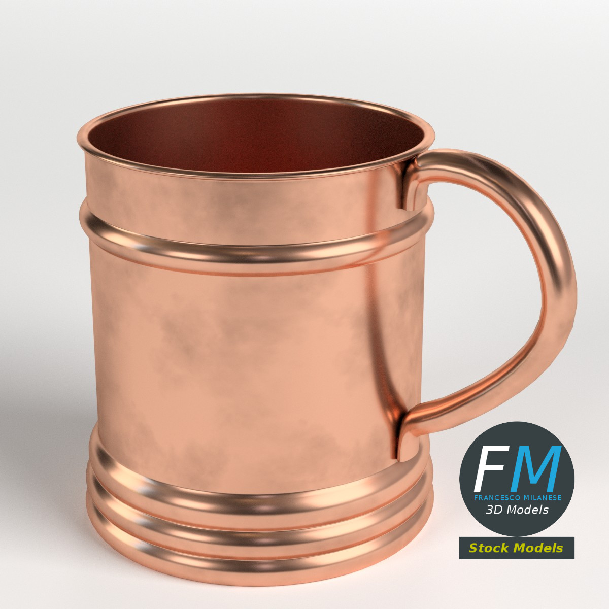 3D-Modell - Hohe Kupferteetasse - 01