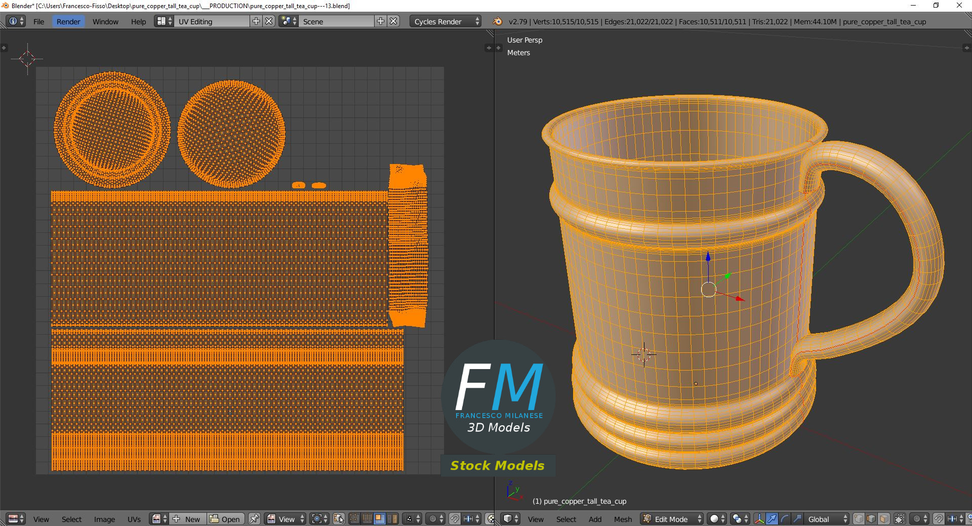 3D-Modell - Hohe Kupferteetasse - 10