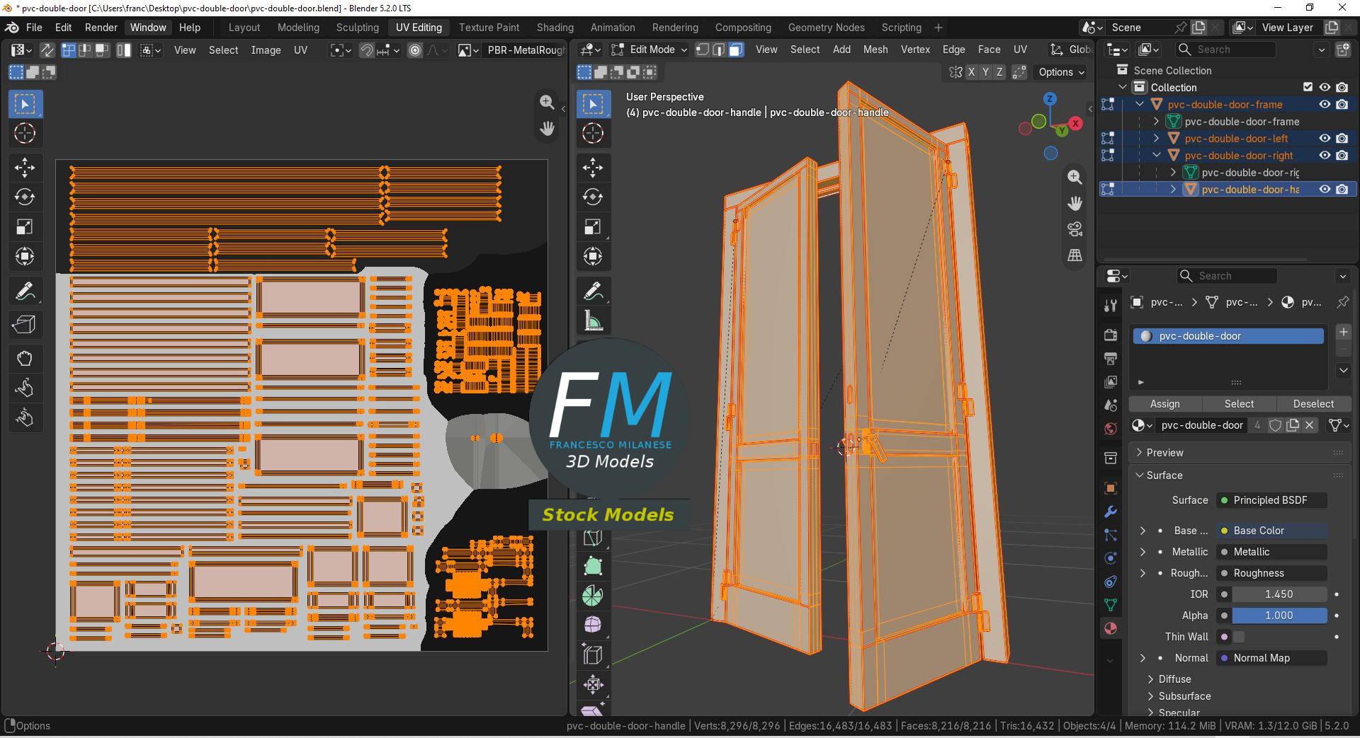 3D Model - PVC Double Door - 10
