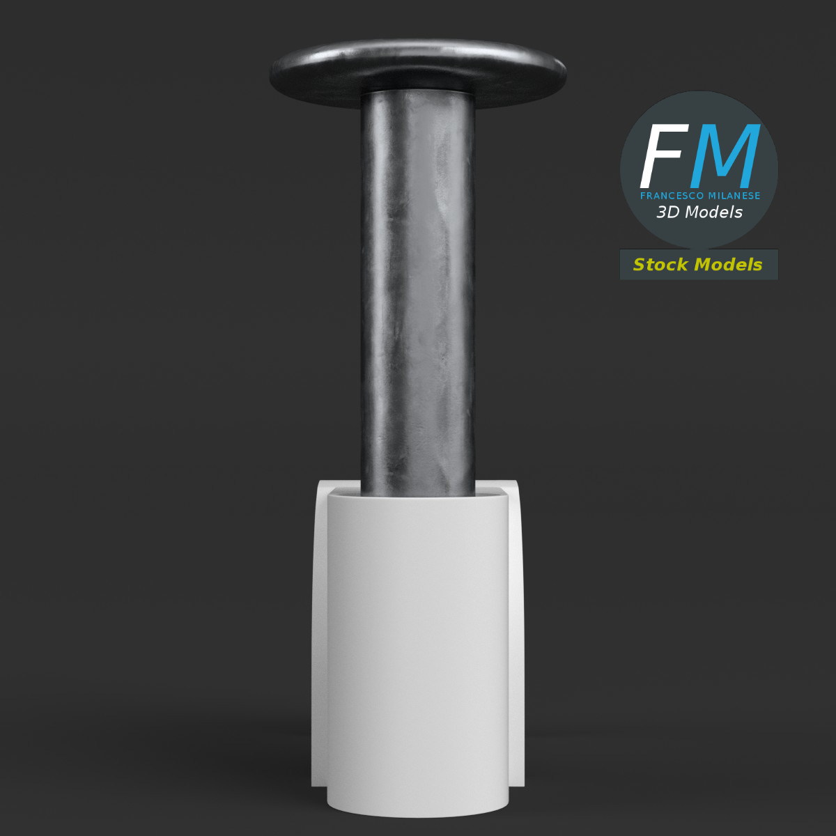 3D-Modell - PVC-Kabelclip mit Nagel - 04