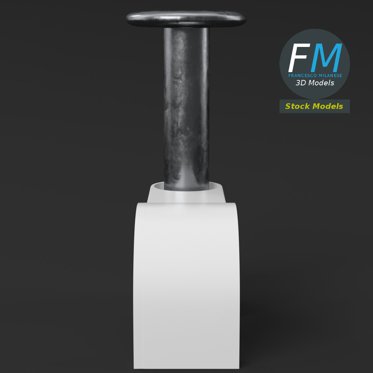 3D-Modell - PVC-Kabelclip mit Nagel - 05