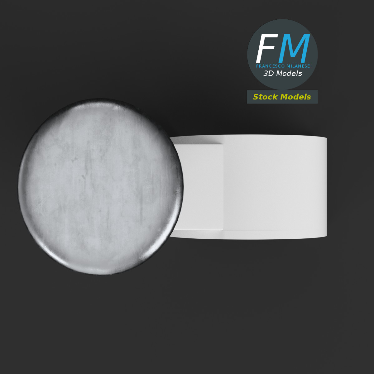 3D-Modell - PVC-Kabelclip mit Nagel - 06