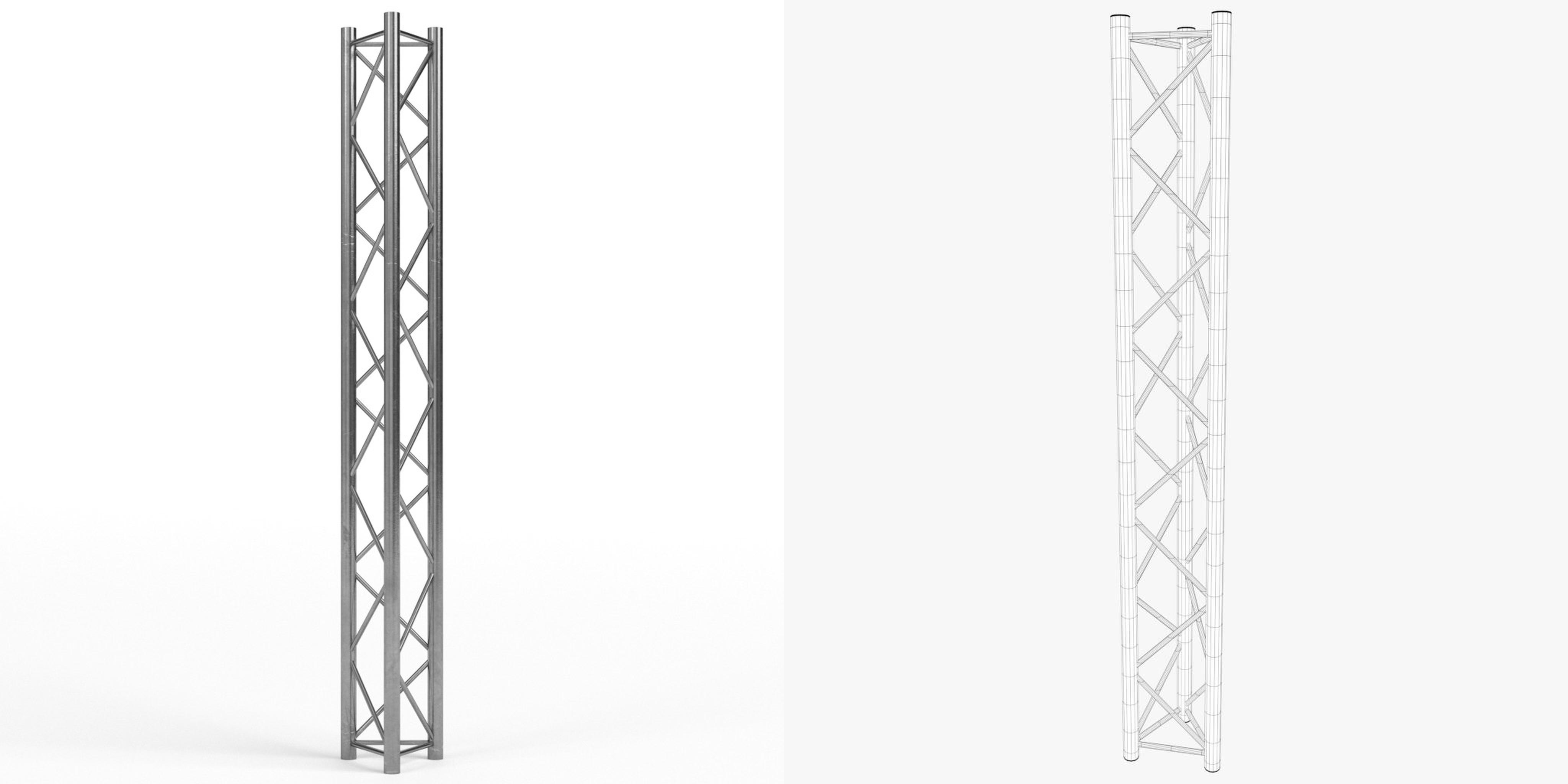 3D-Modell - Metallischer Gittermast