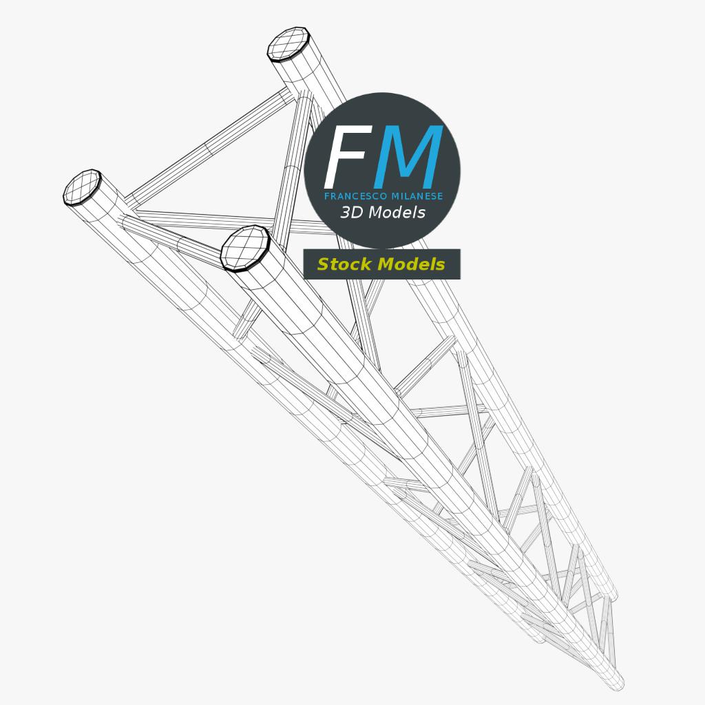 3D-Modell - Metallischer Gittermast - 08