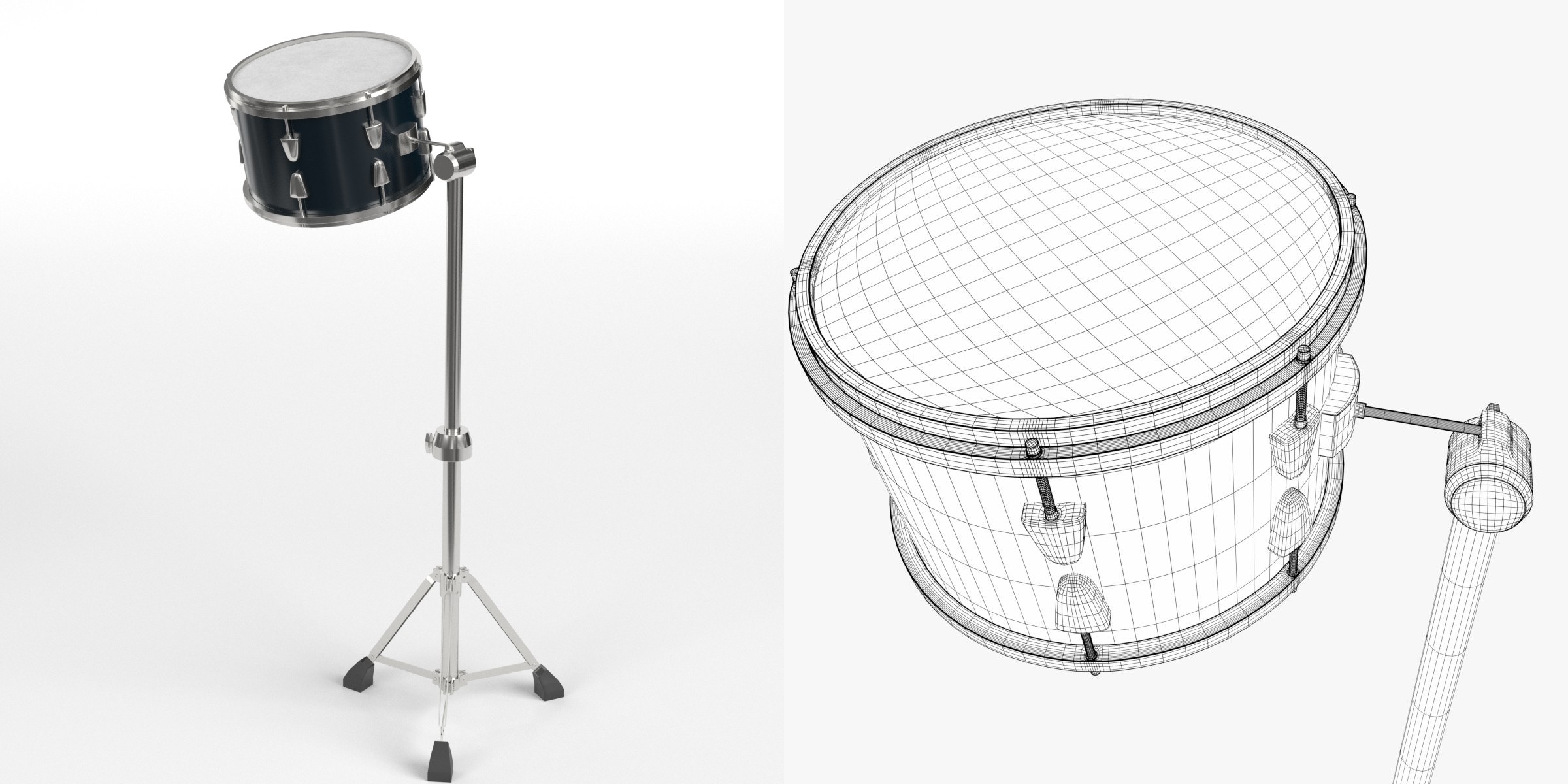 3D-Modell - Rack-Tom mit Ständer