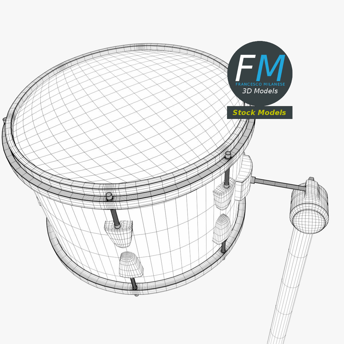 3D-Modell - Rack-Tom mit Ständer - 07