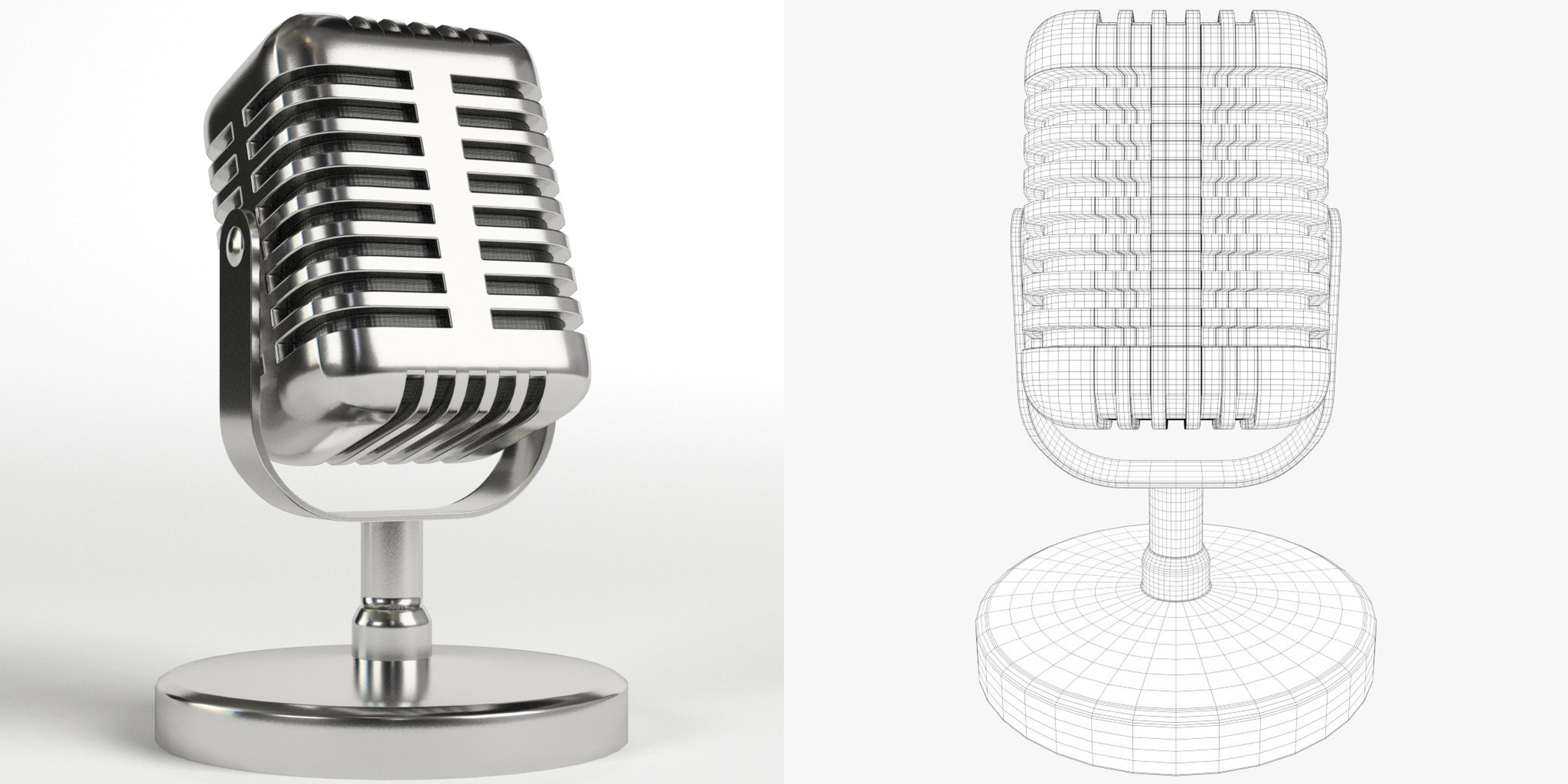 3D-Modell - Vintage-Radiomikrofon