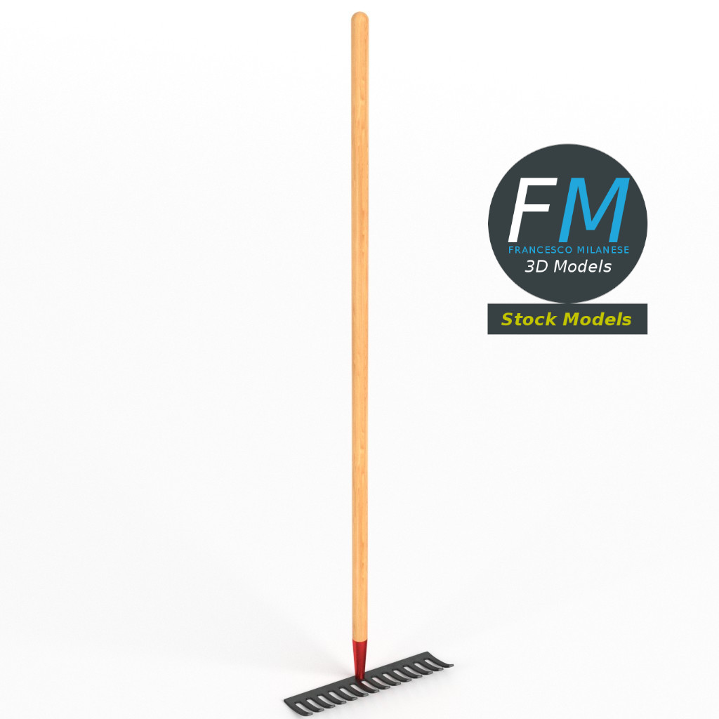 3D-Modell - Gartenrechen - 01