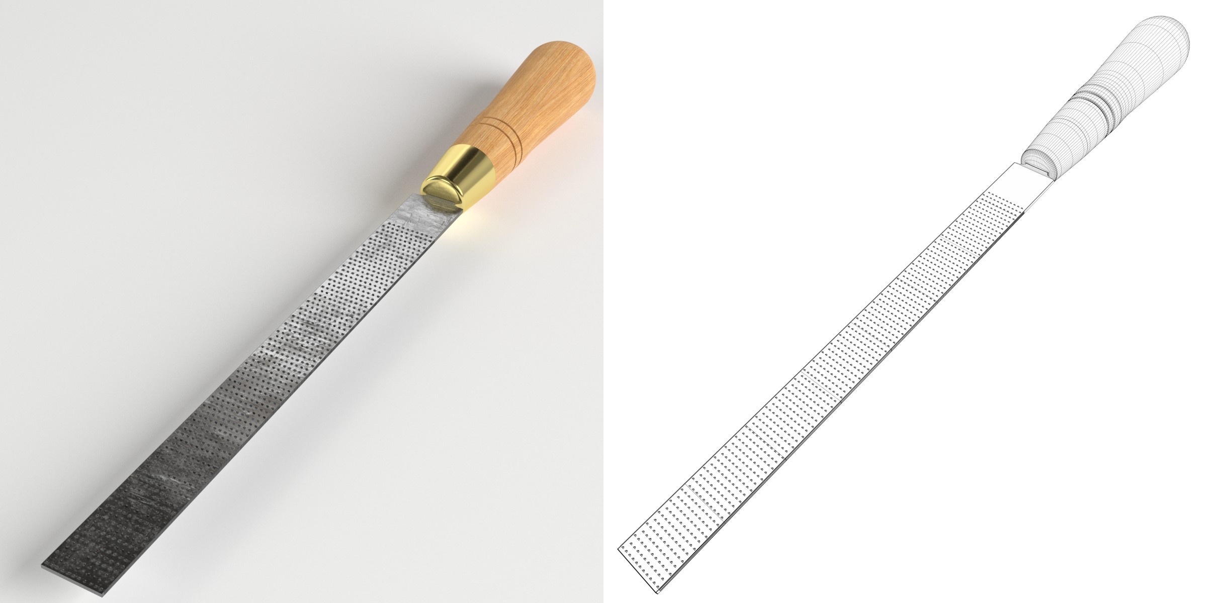 3D-Modell - Flache Handraspel
