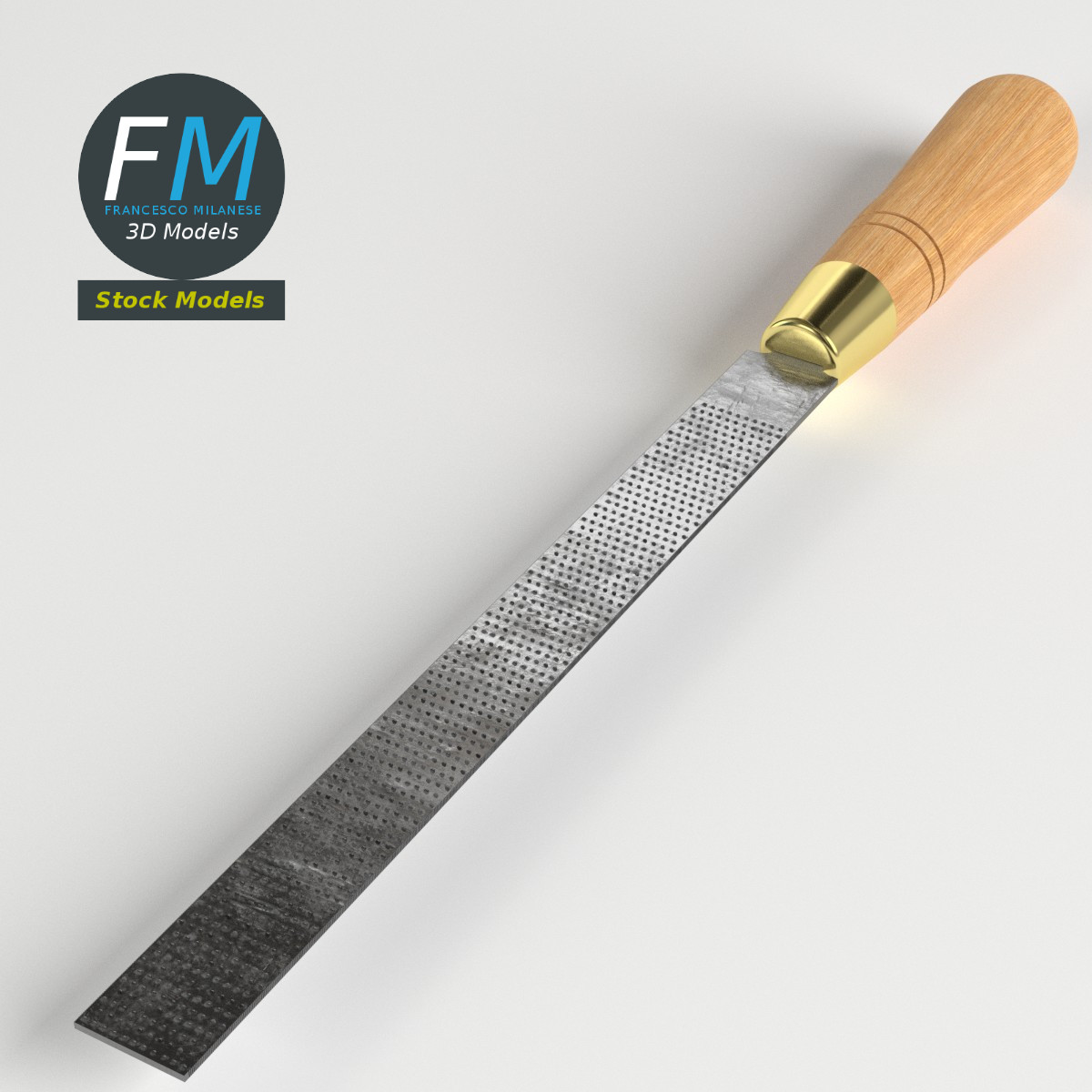 3D-Modell - Flache Handraspel - 01