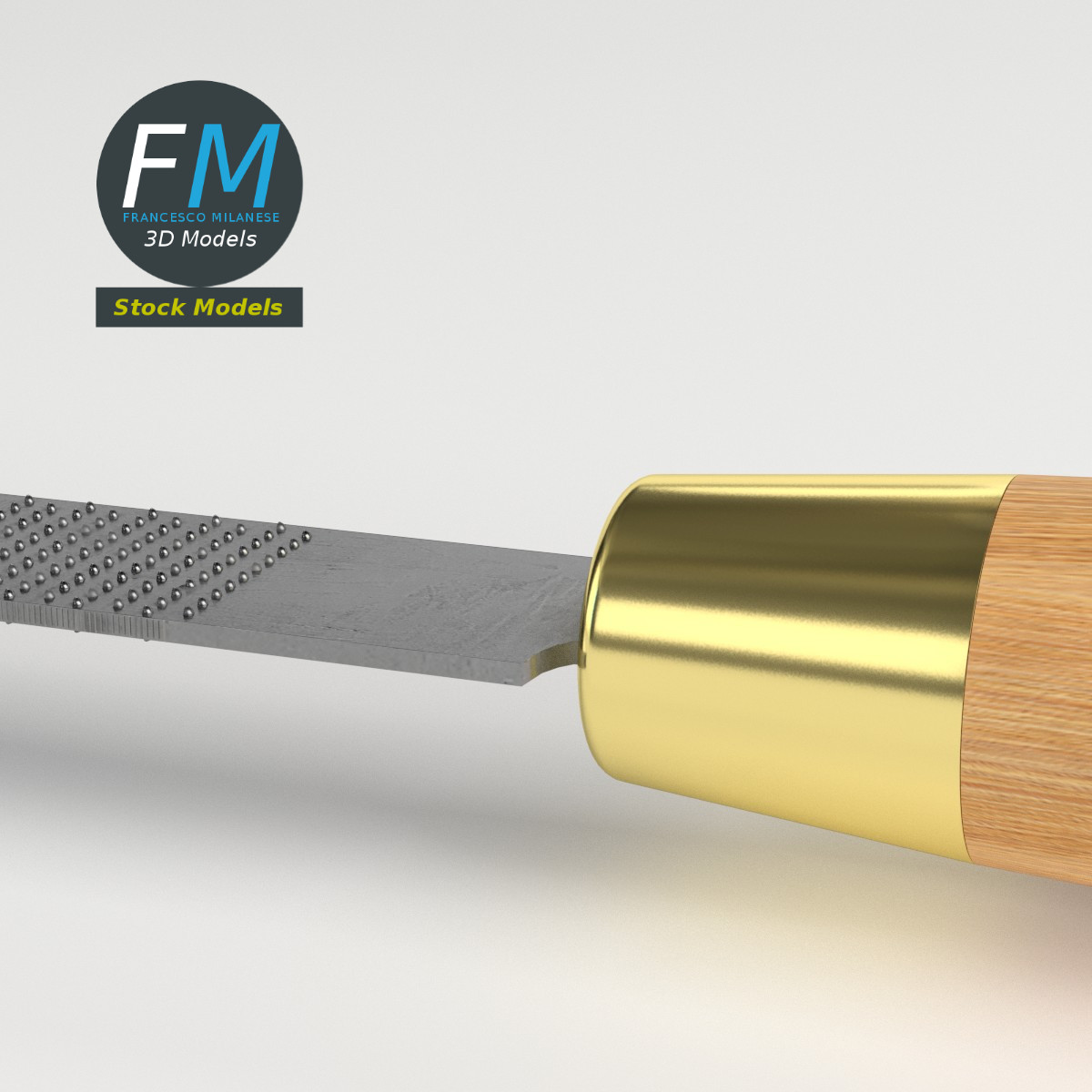 3D-Modell - Flache Handraspel - 03