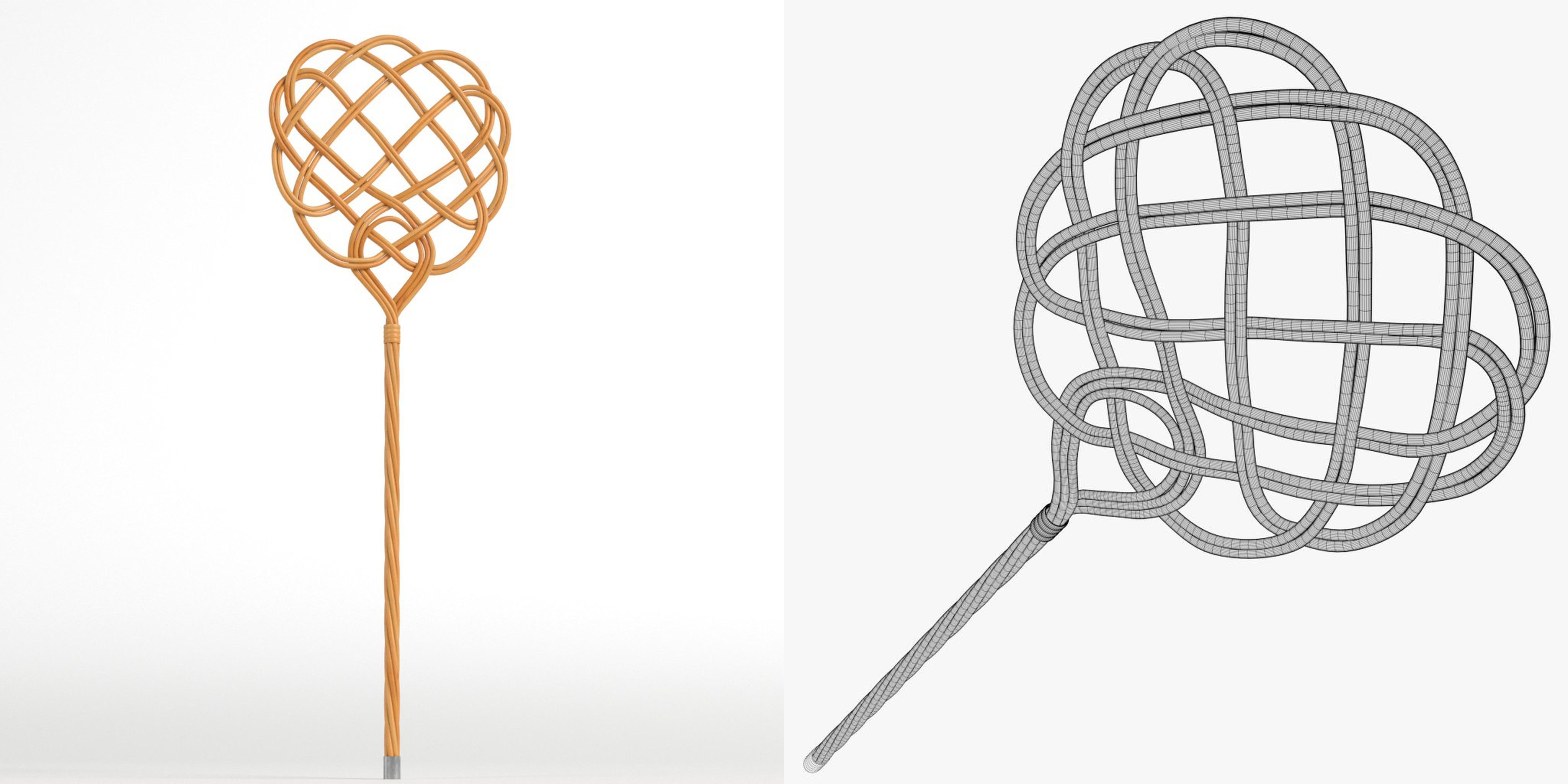 3D-Modell - Teppichklopfer aus Rattan