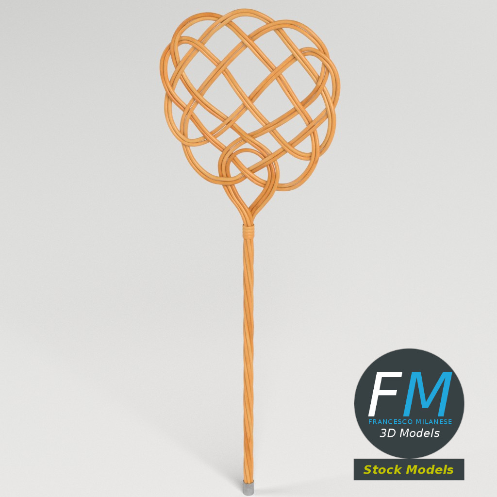 3D-Modell - Teppichklopfer aus Rattan - 02