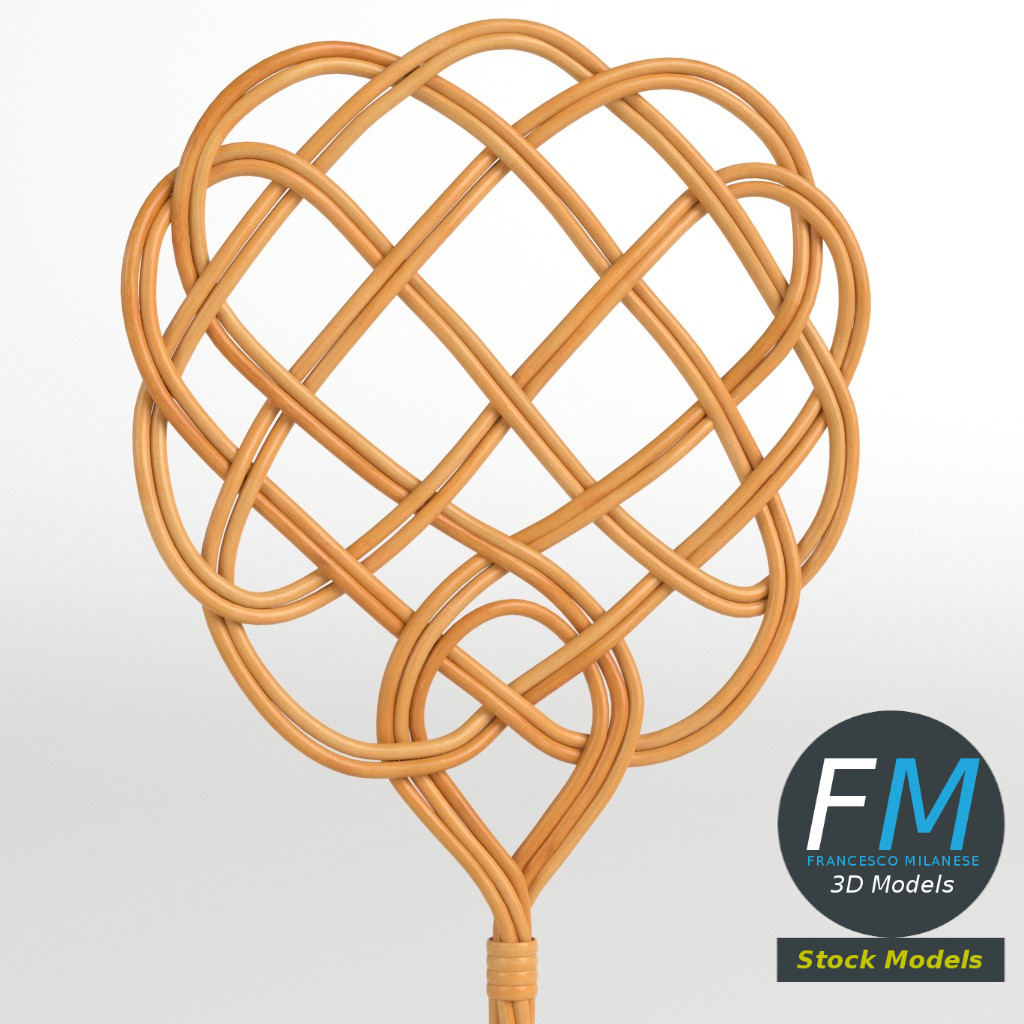3D-Modell - Teppichklopfer aus Rattan - 03