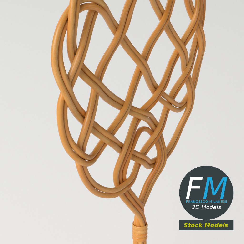 3D-Modell - Teppichklopfer aus Rattan - 05