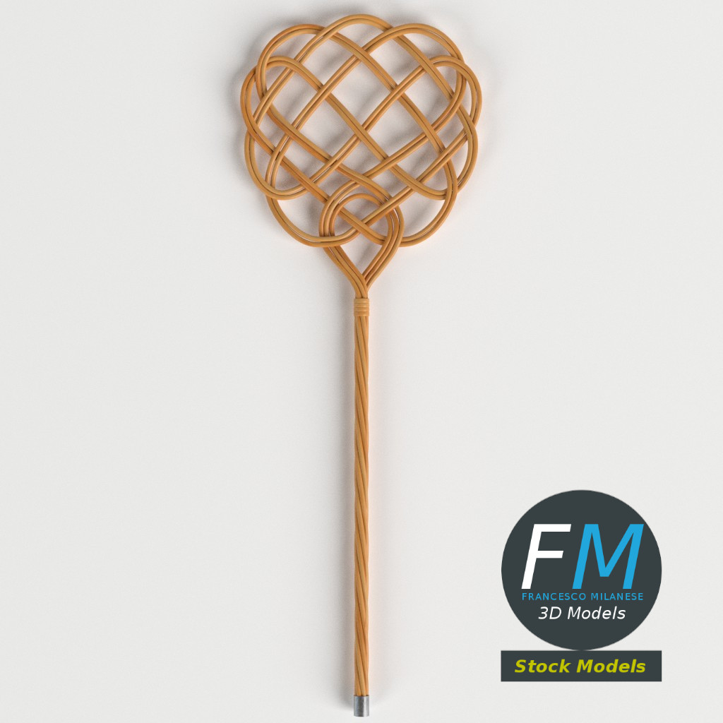 3D-Modell - Teppichklopfer aus Rattan - 06