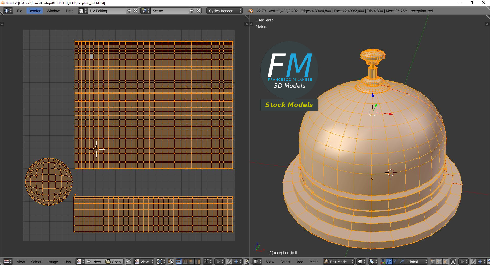 3D-Modell - Rezeptionsklingel - 10